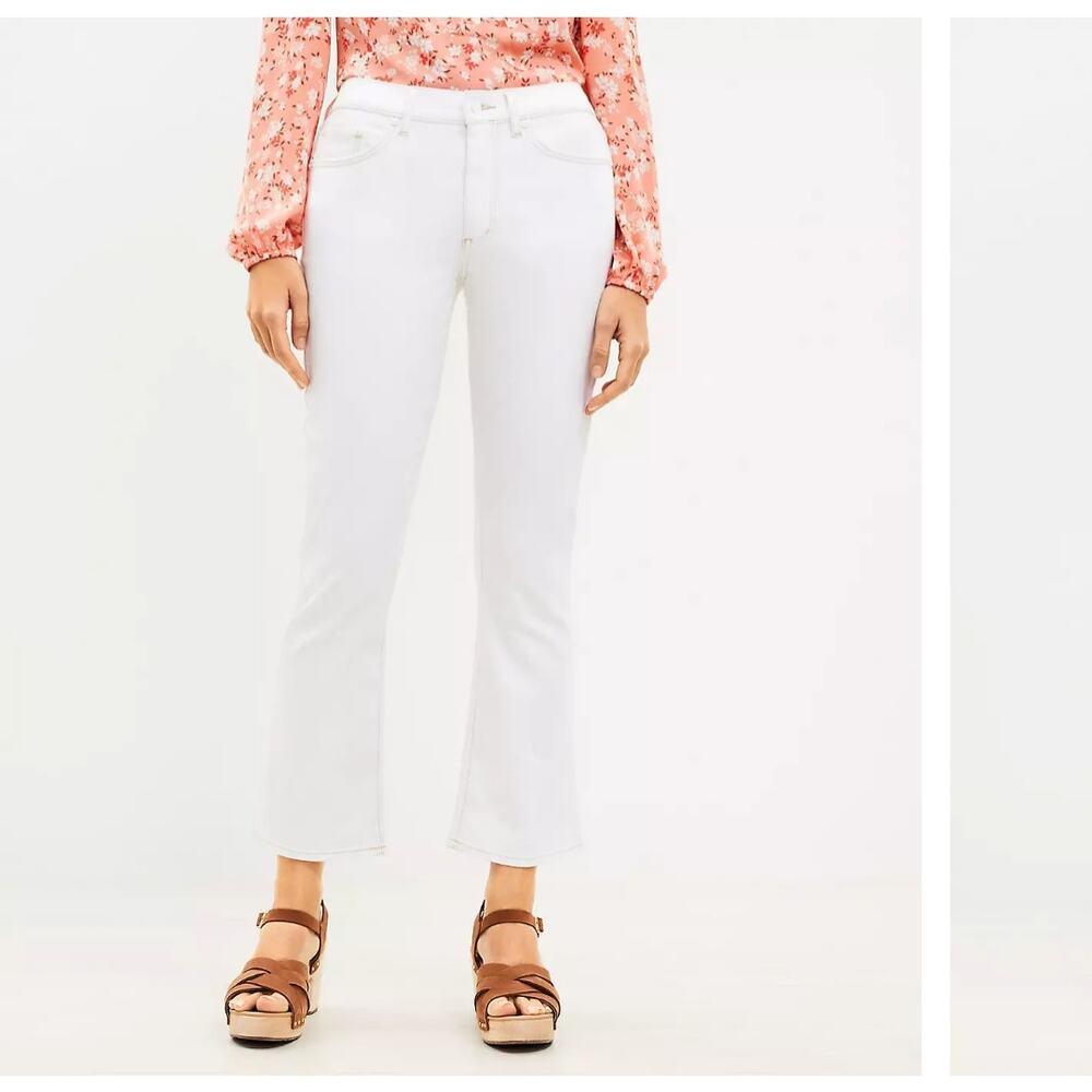 LOFT White Straight Leg Jeans for Women